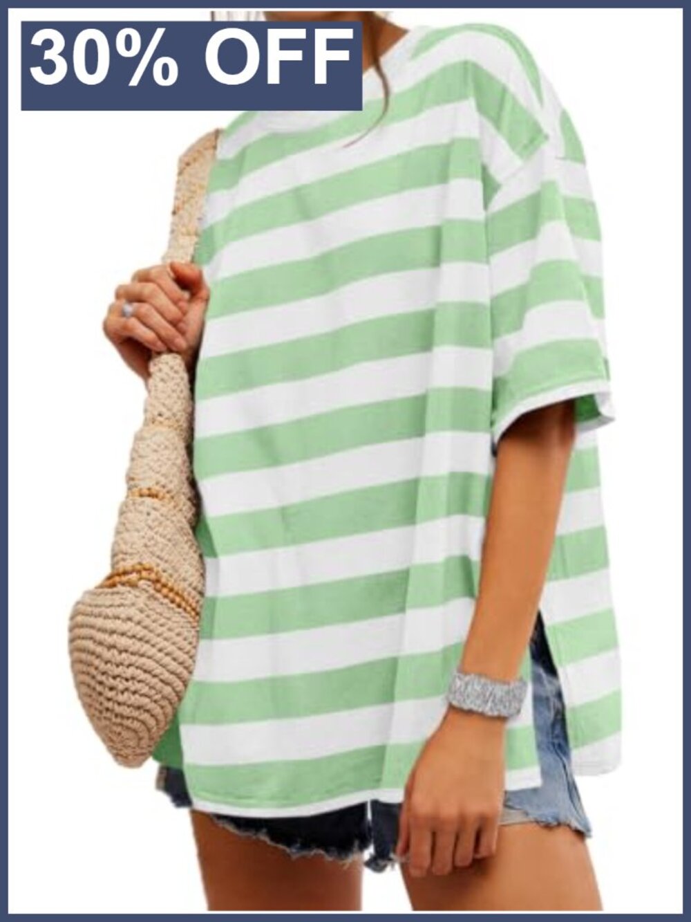 Oversized Short Sleeve Drop Shoulder Side Slit Loose Fit Tee